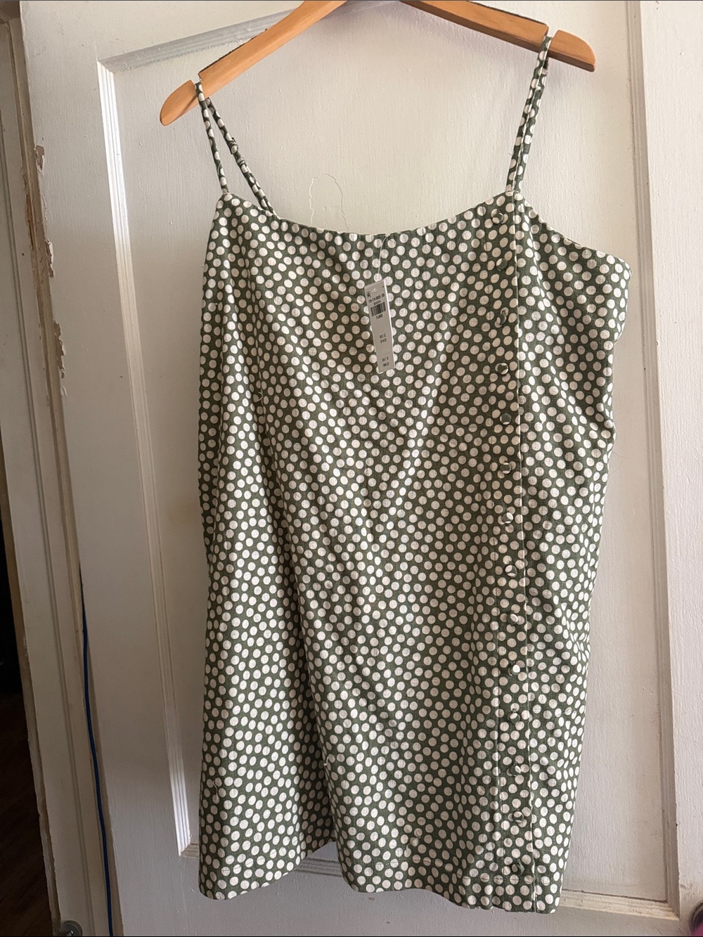 Linen-Blend Button Skort